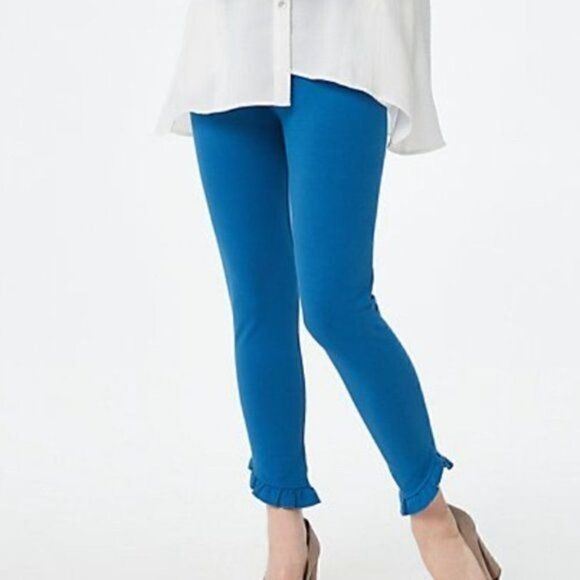 NWOT LOGO by Lori Goldstein Knit Pull-On Leggings with Ruffle Hem Sz XXS - Picture 6 of 10